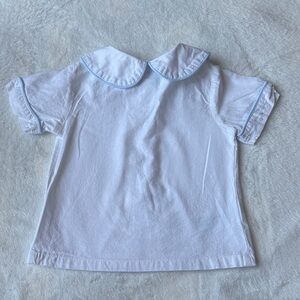 White Short-Sleeve Peter Pan Collar Top for Kids